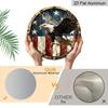2D Flat, 1pc Vintage American Flag Eagle Metal Wall Art - Round Decor with Distressed Finish, Aluminum Frameless Design for Living Room, Patio, Home