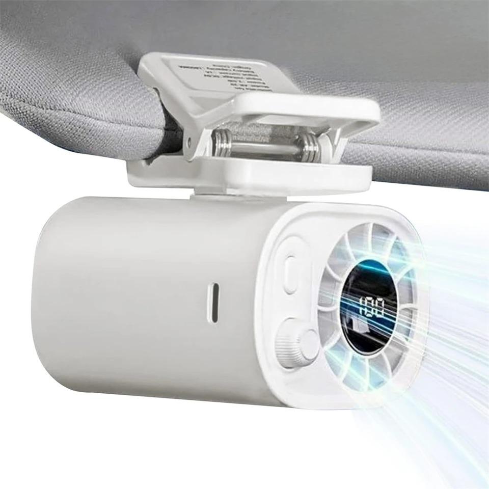 1pc Hipacool Portable Clip Fan 360° Rotatable 100 Speed Wind 12V USB Rechargeable Electric Fan Low Noise Mini Fan Clamp Anywhere