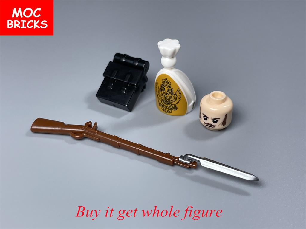 MOC Bricks Military Figures Napoleonic Wars Series Building Blocks Medieval French Dragoon British Soldiers Weapons Bricks Toys