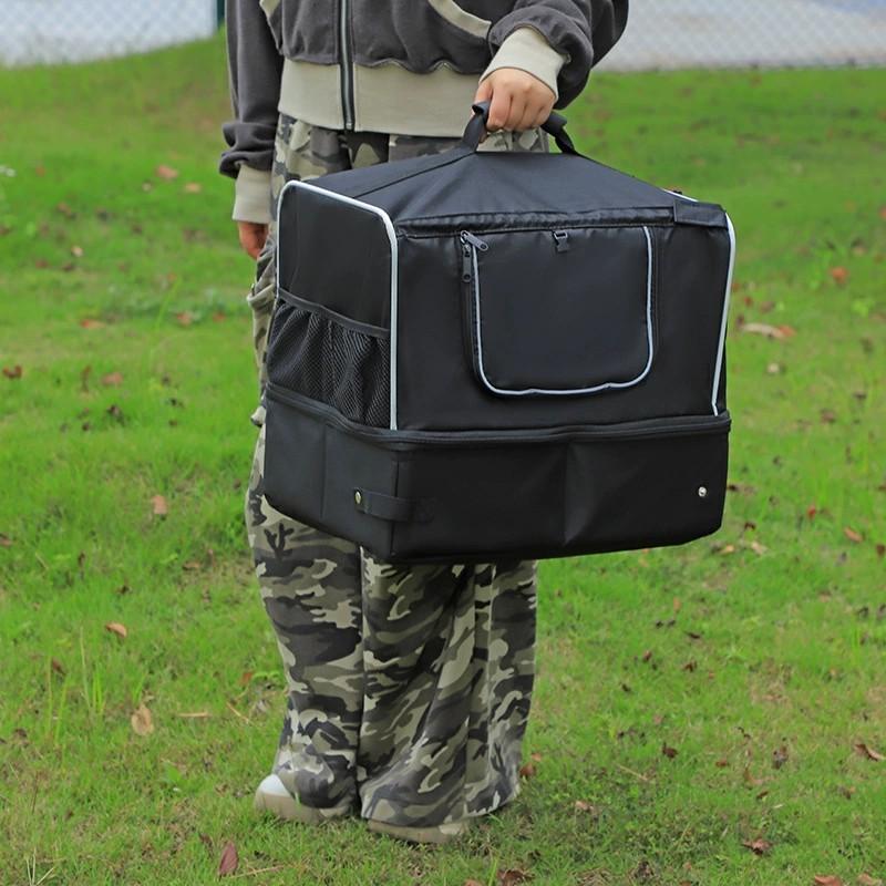 

BOOTEELY Складной кошачий лоток для путешествий, непротекаемый, с крышкой на молнии, портативный кошачий туалет для отеля, автомобиля, улицы, простой в использовании чёрный