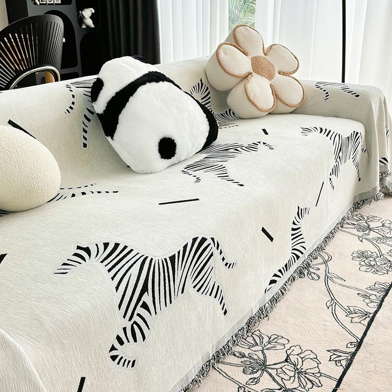 Zebra Sofa Full Cover Cloth New Chenille Sofa Towel Four Seasons Universal Cushion Cover Full Cover