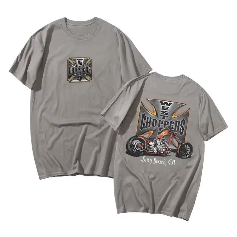 West Coast Chopper Logo Print Tshirt Male 90s Vintage Trend Streetwear Unisex Unisex Hip Hop Oversized T Shirt Unisexs Loose TShirts