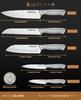 MOSFIATA Knife Set Kitchen Cutter Set with Stainless Steel Nakiri and Petty Knife Bread Santoku Paring Knife - 7-Piece High-Carbon Handles Chef's