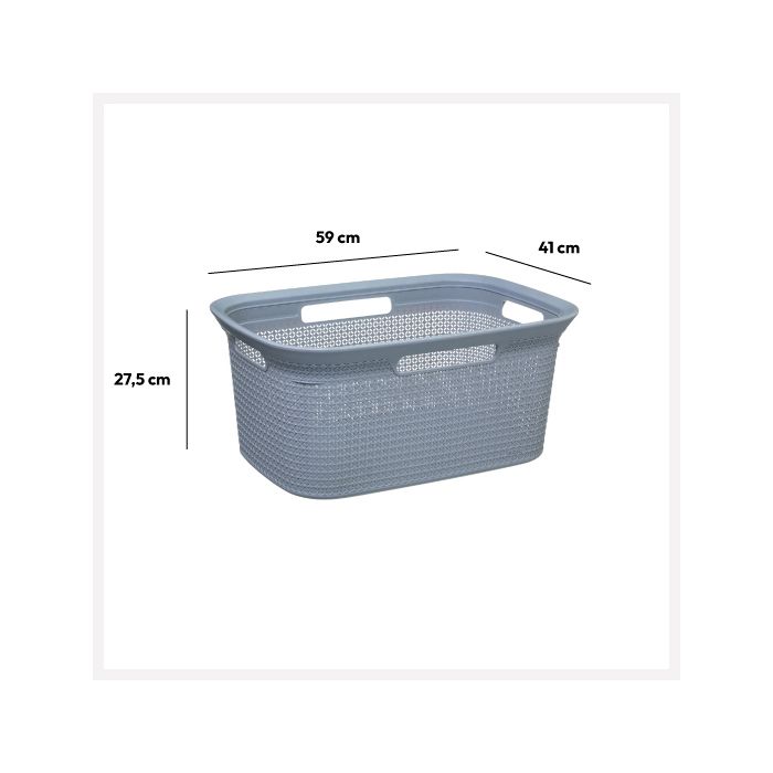 5five - corbeille à linge 45l "scandinave" gris