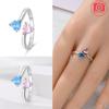 Authentic copper Open Flower Butterfly Leaf Ring Women Blue Zirconia Star Shape Heart Ring Jewellery Accessory Fine Delicate Gift Set