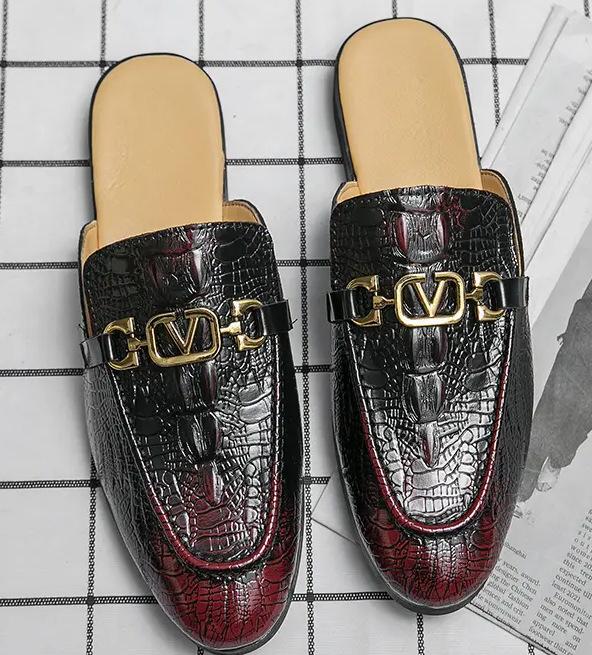 Small Leather Shoes Men's Korean Version Trendy Versatile Casual One-pedal Lazy Loafer Shoes Pointed Hair Stylist Nightclub British Style