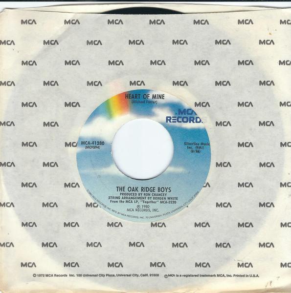 7inch Record OAK RIDGE BOYS - Heart Of Mine MCA41280 MCA Records 1980 US Rock Used