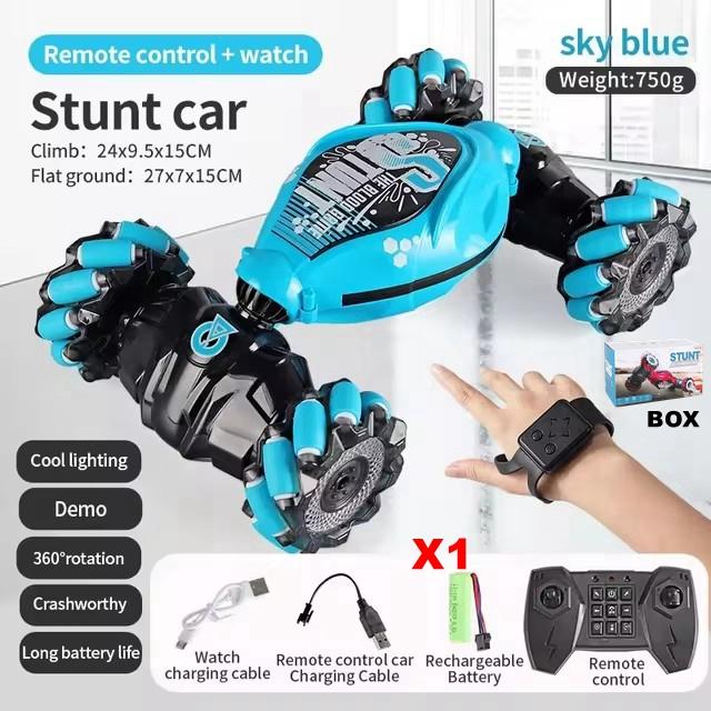 Rc Drift Car With Music Led Lights 2.4g Gesture Radio Remote Control Spray Stunt Car 360° Rotating Climbing Car Toys Gift