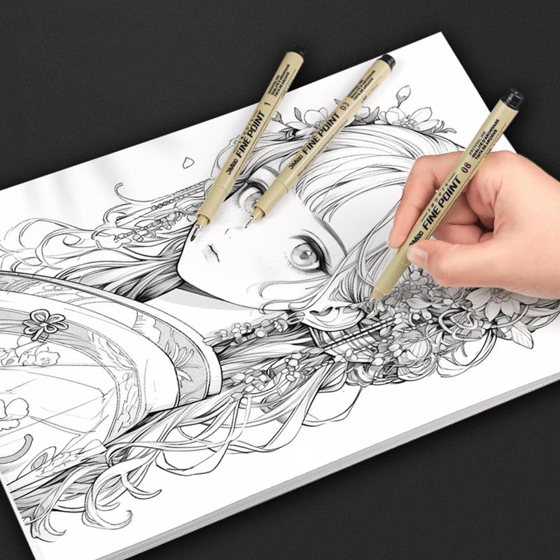 6/9/12 Pcs Needle Tube Fineliner Pens Art Waterproof Ink Drawing Needle Pens For Hand-Painting Comics Sketching And Drafting