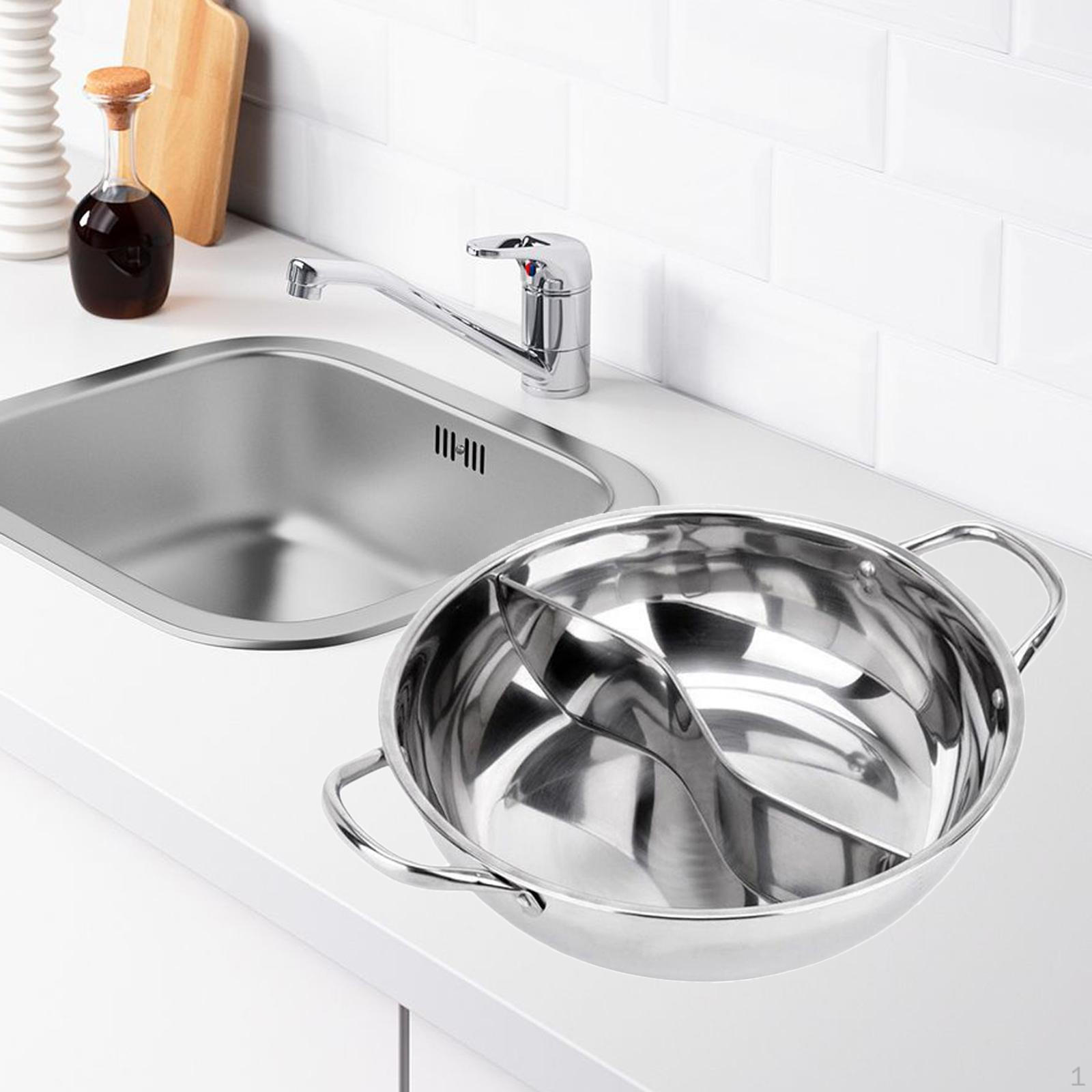 Stainless Pot 2 Taste Double Ear Festival Household Kitchen Cookware 30cm