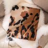 Retro Leopard Print Imitation Cashmere Scarf Women's Autumn and Winter Thickened Large Shawl, Fashionable Rough Edge Warm Scarf
