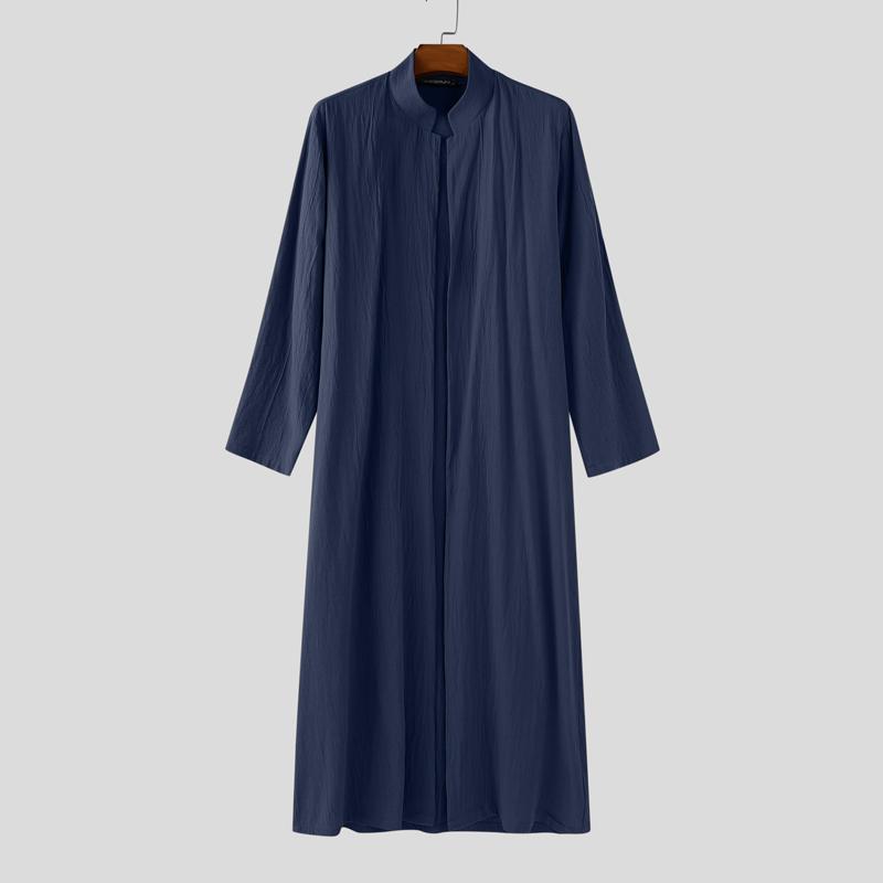 

INCERUN Винтажный мужской кардиган с длинным рукавом, открытый спереди, повседневный, длинный S