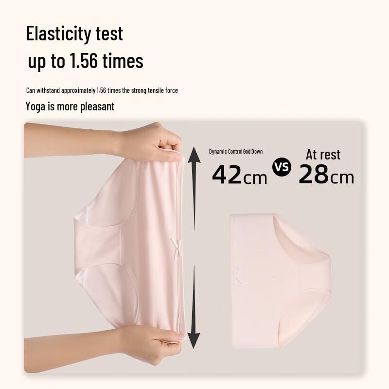 LANGSHA Women's Pure Cotton 10A Antibacterial Mid-Waist Briefs - 7 Pack