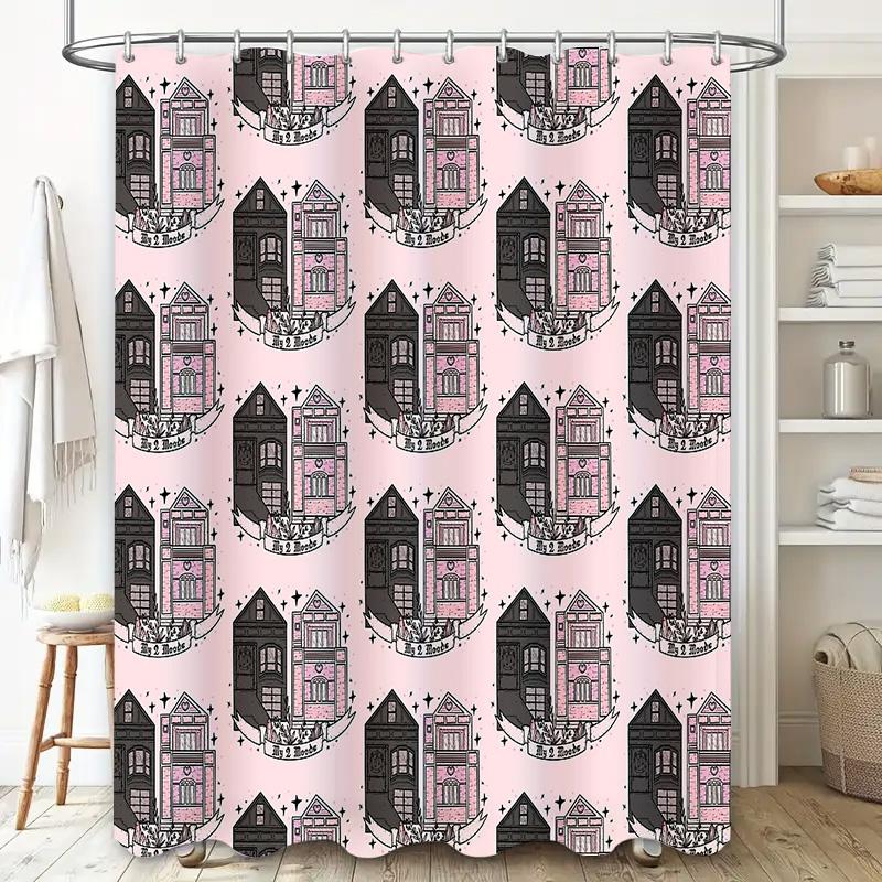 Bathroom Shower Curtain Floral Vintage Farmhouse Pattern Waterproof Fabric Decor