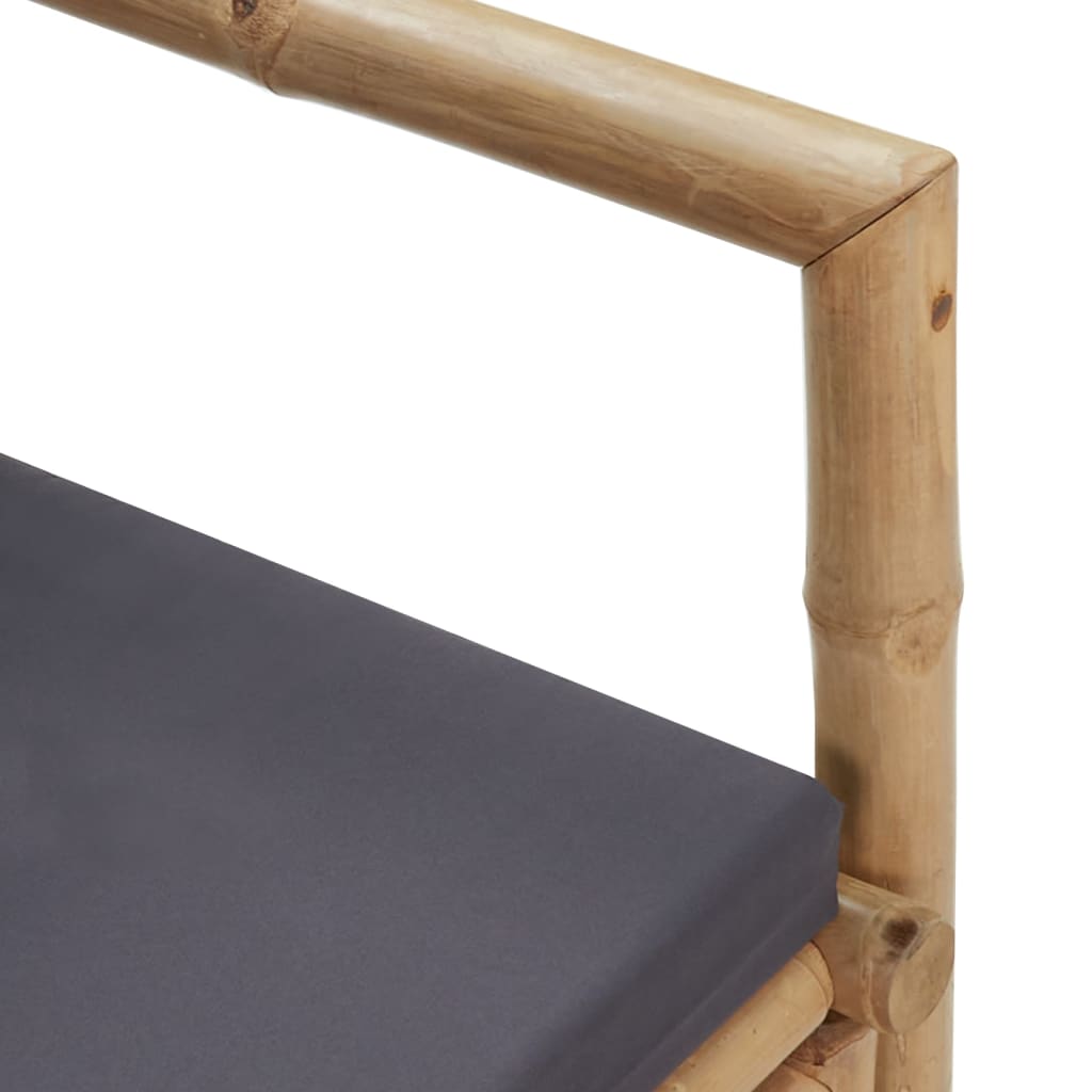 Garden Bench with Cushions 115 Cm Bamboo