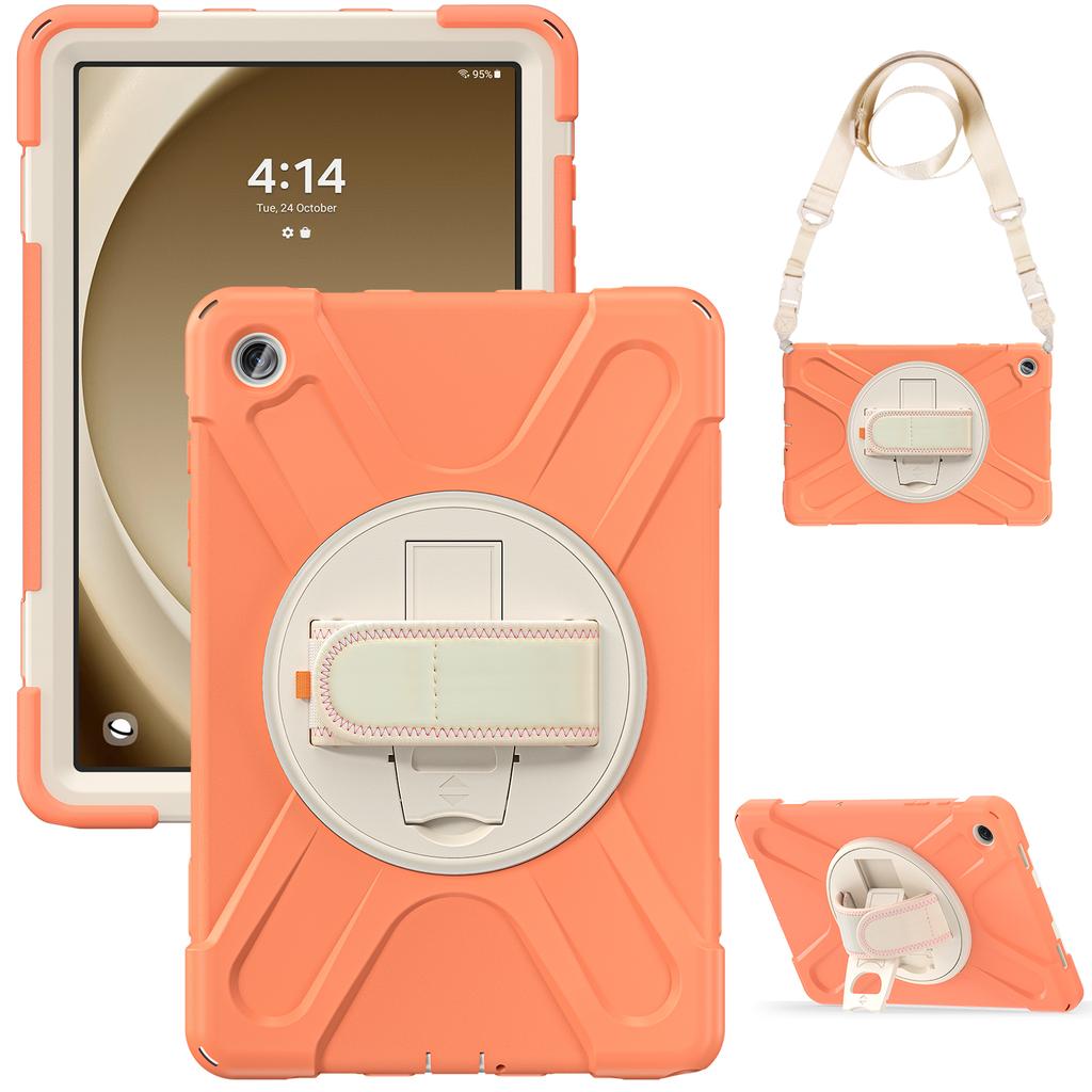 Rugged Case for Samsung Galaxy Tab A9 Plus 2023 11.0 Inch SM-X210 X215 X216B 360 Rotating Stand Cover with Hand & Shoulder Strap