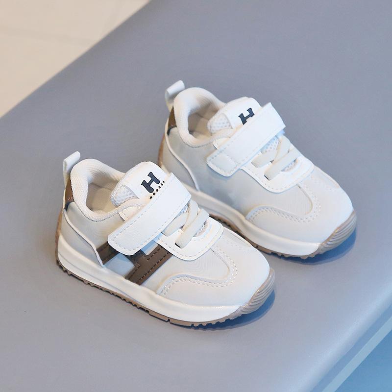 Boys' Sneakers Spring and Autumn Girls' Lightweight Leather Toddler Shoes Breathable Running Shoes for Children