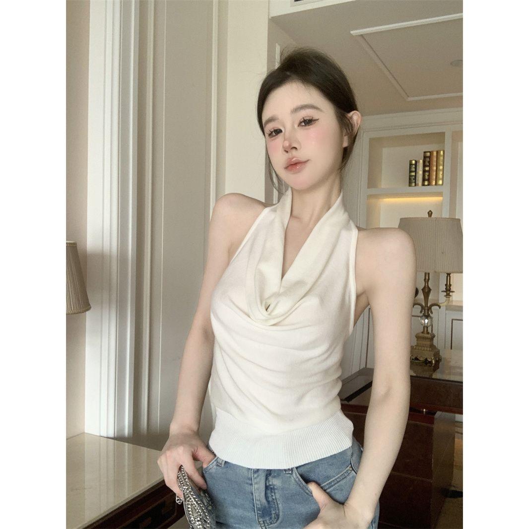 

Women s Summer Thai-Style Backless Camisole: One-Shoulder, Sweet & Spicy Flowy Crop Top S: Recommended for 70-85 pounds белый