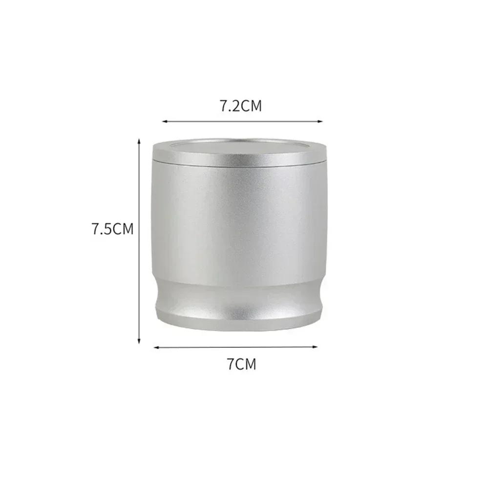 Aluminum Alloy Coffee Dosing Cup with Lid 58mm and Coffee Powder Picker Compatible with Espresso Machines and Coffee Tamper
