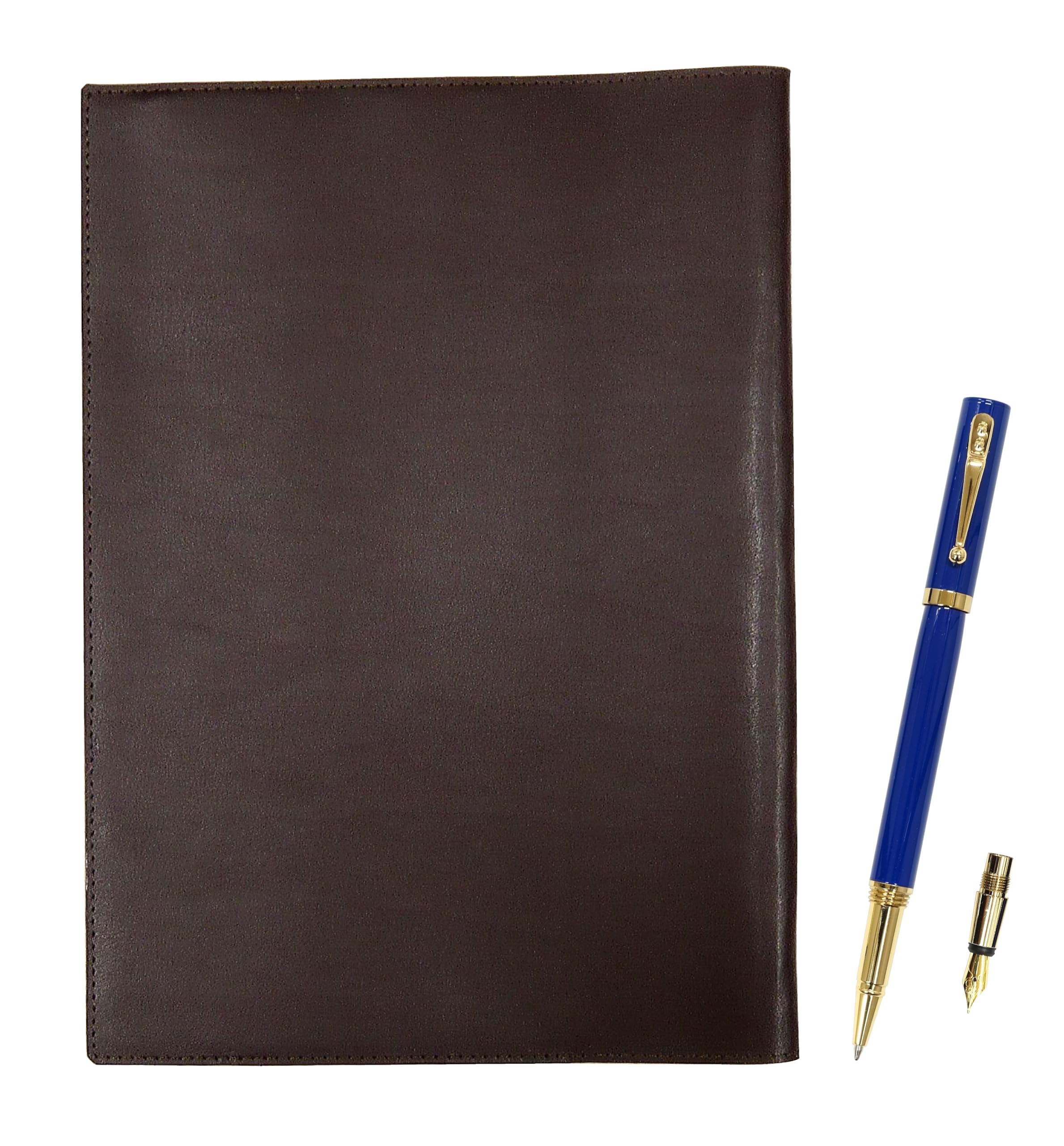 

Коричневая переработанная коровья кожа B5 книга и блокнот Exchange BP ZX чернила для перьевой ручки и синий набор обложек, (отдельный картридж), (T23-B5-005C-ZX-L) синий