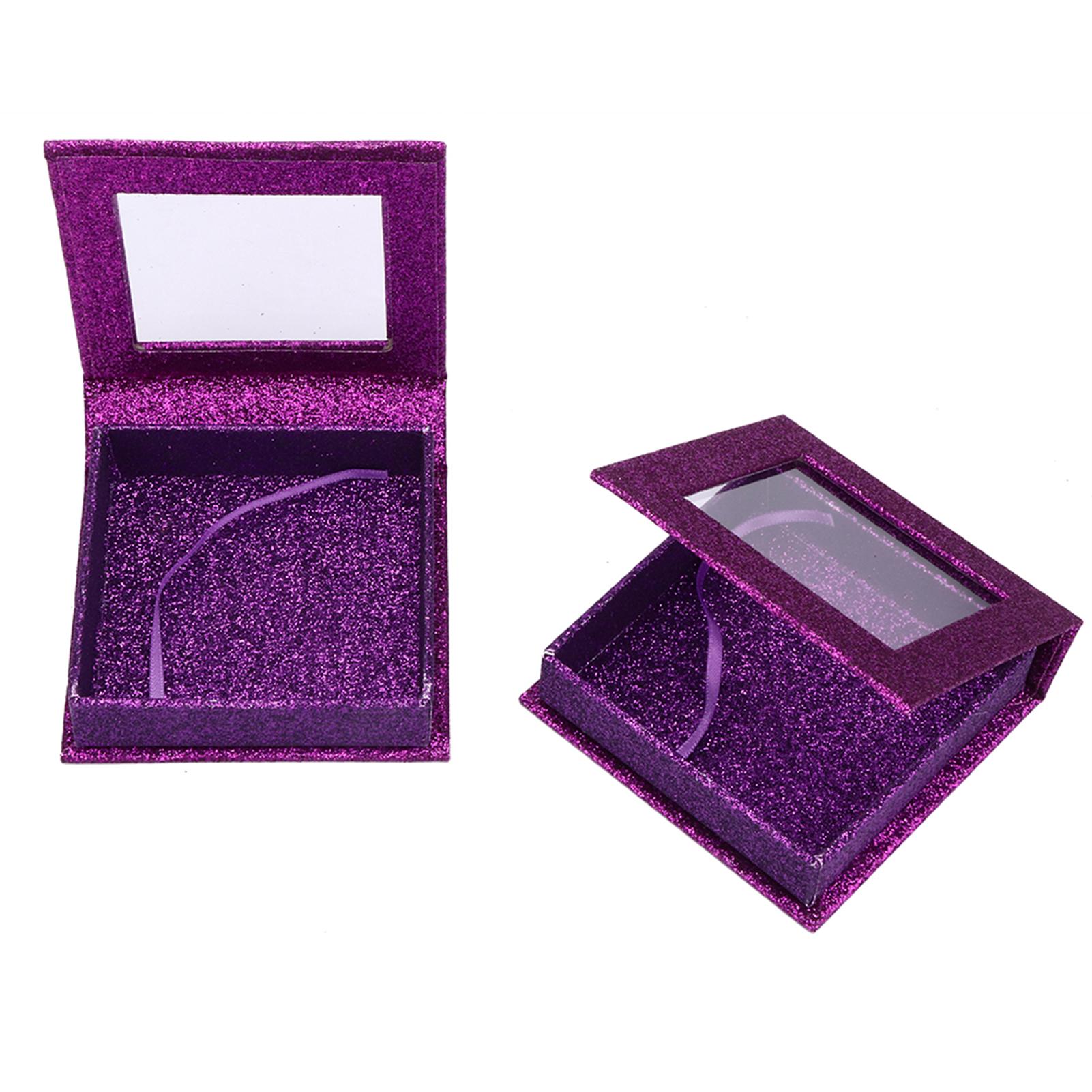 

2 шт. Магнитный футляр для хранения накладных ресниц, квадратный футляр для хранения накладных ресниц, фиолетовый