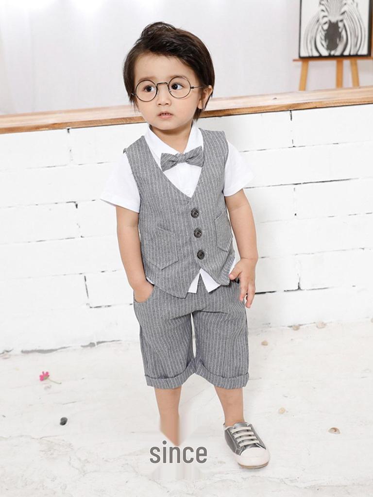 European & American Kids' Summer Two-Piece Vest Set – Boys' Short-Sleeved Outfit