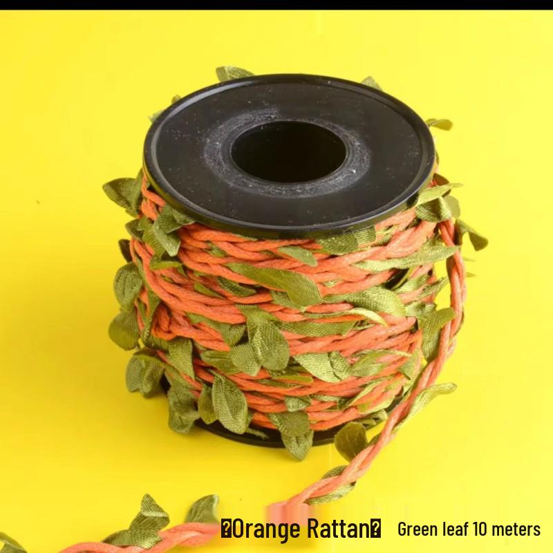 Jute Rope with Rattan Green Leaves for DIY Air Conditioner Pipe Decoration and Crafts