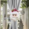 Christmas Curtain Tieback Buckle Snowman Santa Claus Curtain Holdback Fastener Xmas Window Decoration for Holiday Home Decor