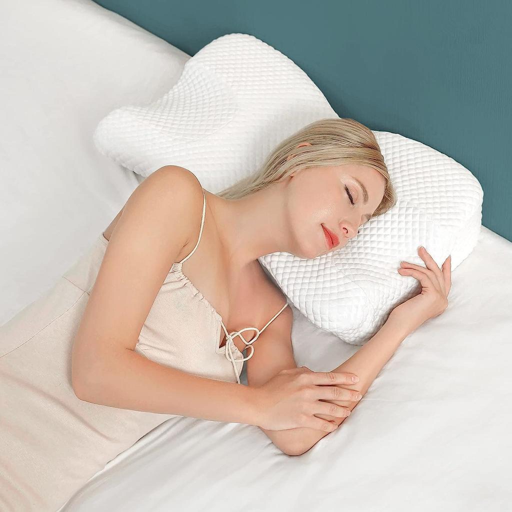 Side Sleeper Pillow for Neck and Shoulder Pain Wrinkle Prevention - Beauty Pillow for Anti Wrinkle & Anti Aging.