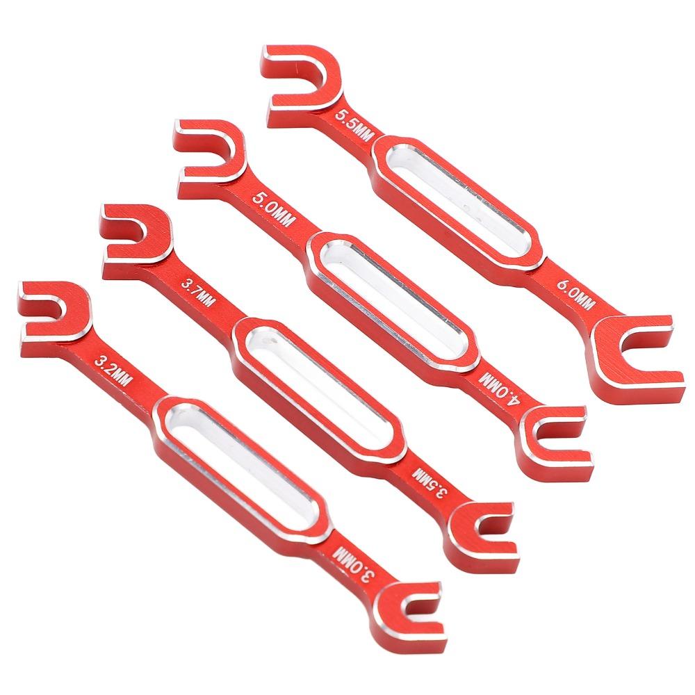 4Pcs/Set Aluminum Alloy RC Car Wrenches 3.0-6.0mm RC Maintenance Spanner  For RC Cars