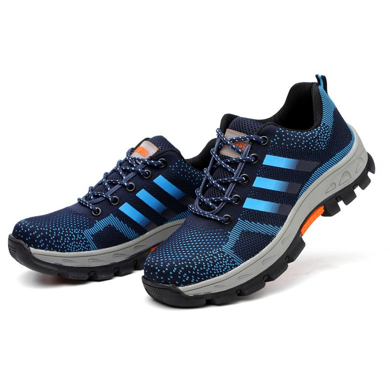 Lightweight Men Safety Shoes Steel Toe Cap Work Sneakers Men Anti-smash Anti-puncture Indestructible Shoes Protective Shoes