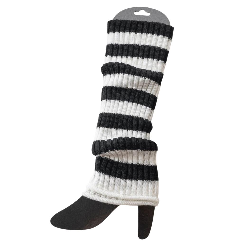 Striped Knitted Leg Cover Autumn and Winter JK Spicy Girl College Style Keep Warm Socks Cover Boot Cover Women's Stockings