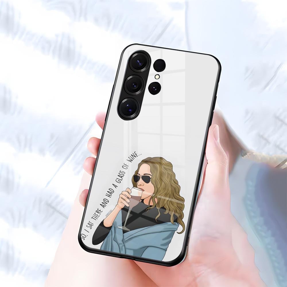 S-Sex And The City TV Phone Case For Samsung S26 S25 S24 FE S23 S22 S21 Plus S20 Ultra Note20Ultra Black Glass Cover