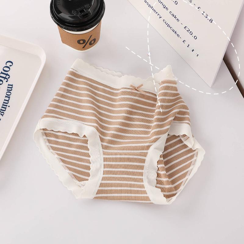 

Трусы оверсайз средней посадки с дышащими и антибактериальными полосками и треугольные женские трусы One size абрикосовый света