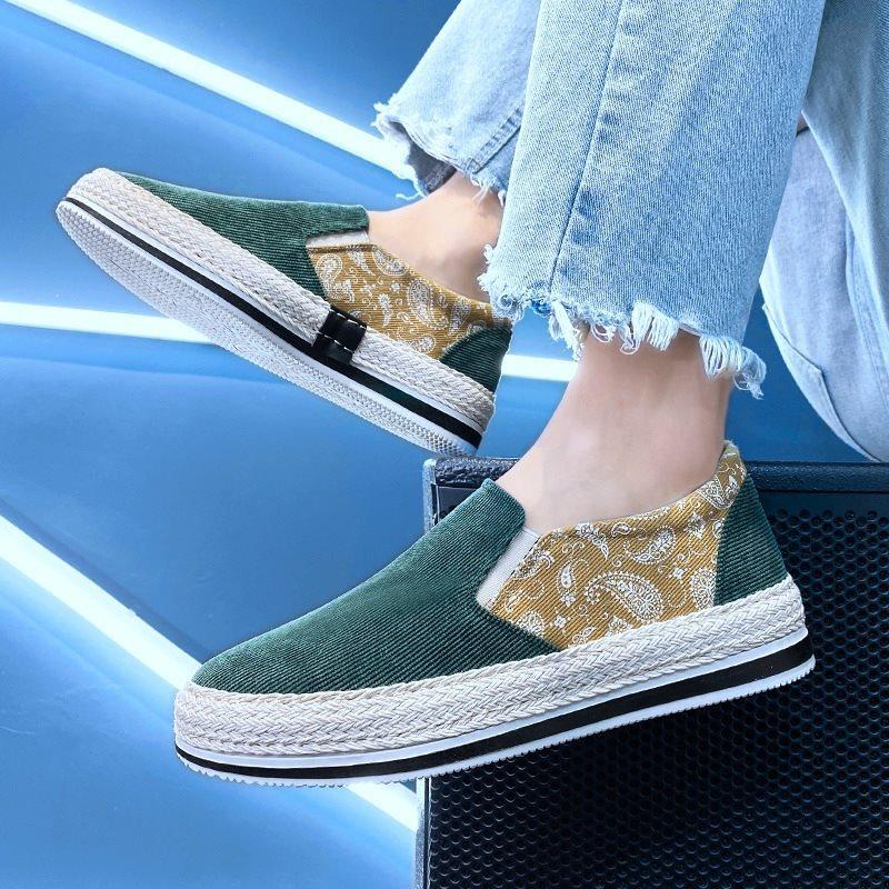 

Эспадрильи для отдыха, кроссовки для ходьбы, мужские тканевые, парусиновые, мокасины, мокасины, лодочные, модные, повседневные, больших размеров 39 зелёный