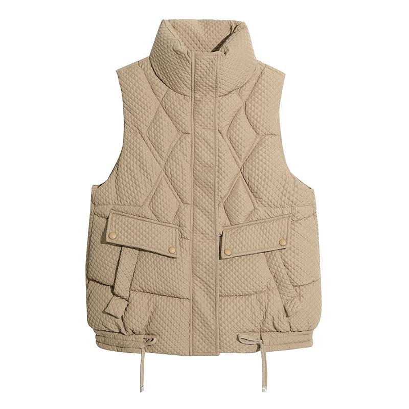 

Женский пуховый жилет большого размера - Теплый, модный и без рукавов для осени/зимы XXXL for 165-180 kg хаки