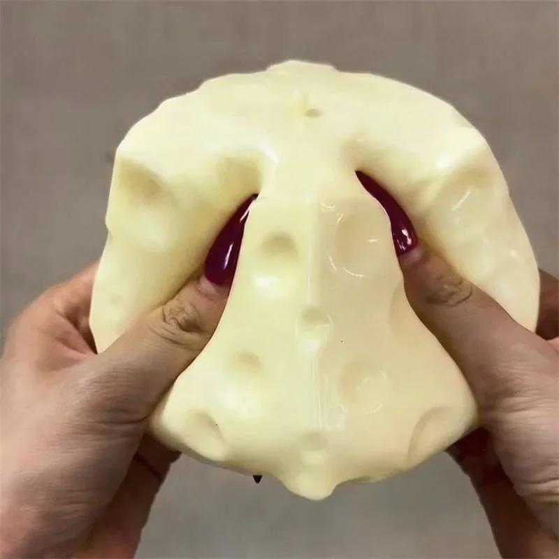 Cube Jumbo Cheese Stress Ball Big Cheese Shapeable Squeeze Ball Non-Bounce Fidget Toy Asmr Sensory Anti-Stress Christmas Gift