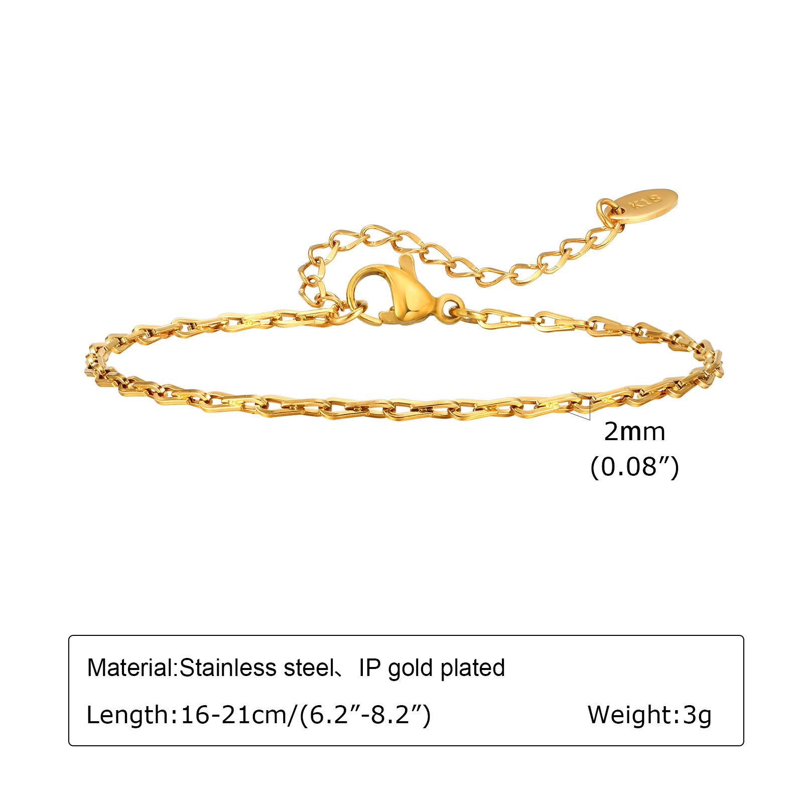 Jewelry Accessories Fashion Stainless Steel Handmade Chain Bracelet Gold Ladies золотой