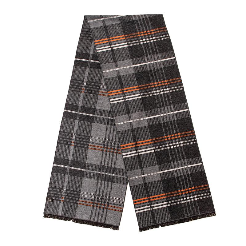 Mulberry silk silk scarf high-end light luxury plaid men's and women's same scarf silk brushed long scarf commuter high-end silk scarf