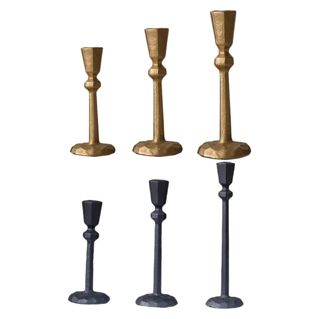 3x Pillar Candle Holders Decorative Candle Stands for Wedding Living Room