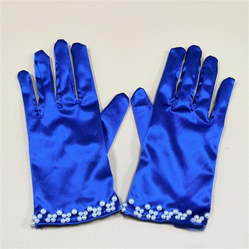 Short Gloves with Beaded Cuffs Bachelorette Party Stage Performances Handwear