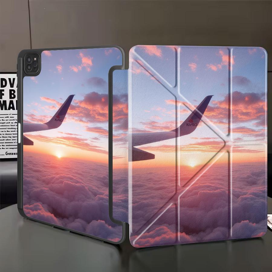 

Чехол для планшета с изображением заката, самолета, облака и крыла для iPad Pro 2025 Mini 6 7 Air 4 5 M3 M2 1 2 M4 11 дюймов Pro 11-го 10-го 9-го 8-го 7-го 12,9 дюйма iPad Mini 7 8.3