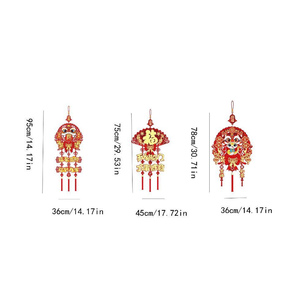 Rote Neujahrs-Hängeornamente Papier Chinesisches Glücksornament Frühlingsfest Türdekoration Zuhause