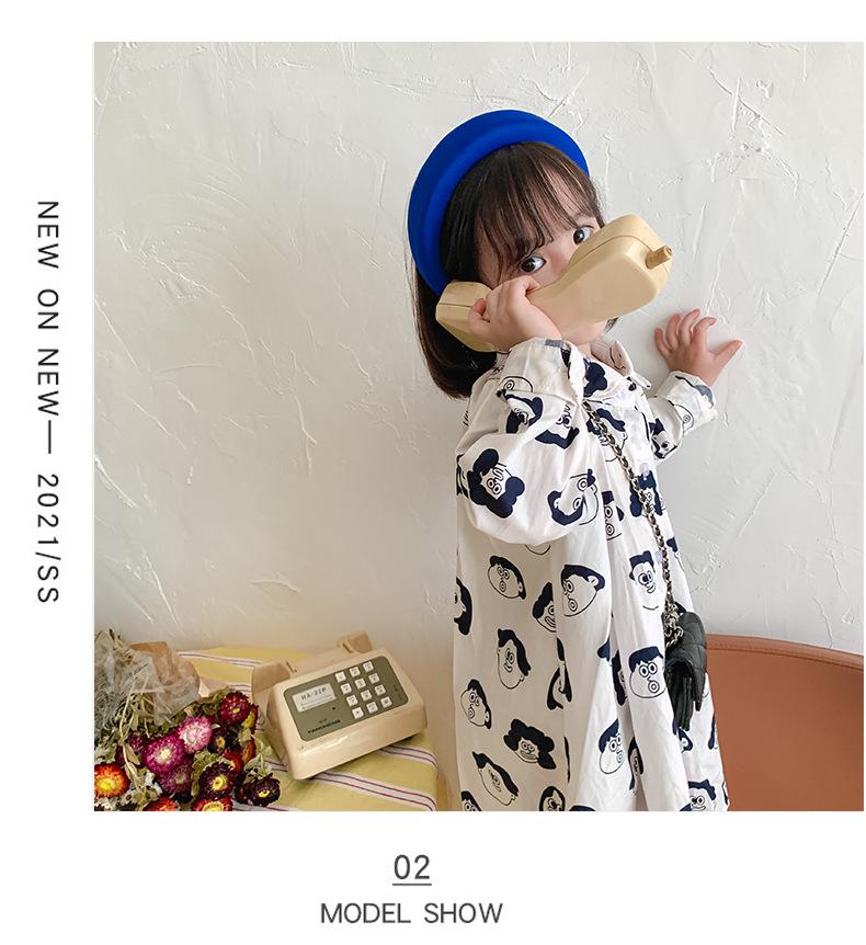 2026 Spring Korean Style Girls' Polka Dot Cotton Dress – Stylish, Loose Children's Clothing