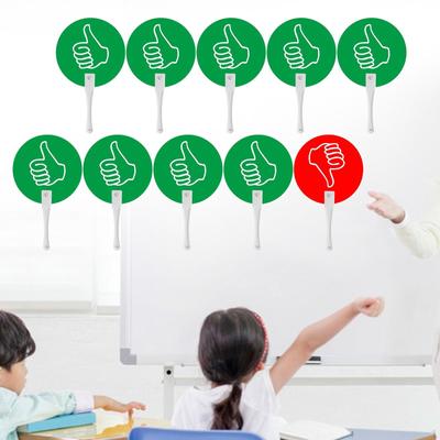 10x Paletas de votación, Paletas de verdadero y falso Suministros portátiles para eventos en el aula Pulgar hacia arriba hacia abajo Sí No