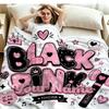 1PC Blackpink Custom Name Patterned Flannel Blanket Suitable For All Seasons for Home Decor Warmth and Comfort Gifts Holiday Present
