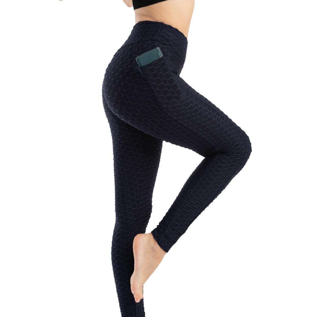 Women Fashionable Pocket Yoga Pants High Elastic Hip Lifting Slim And Sweat Pant