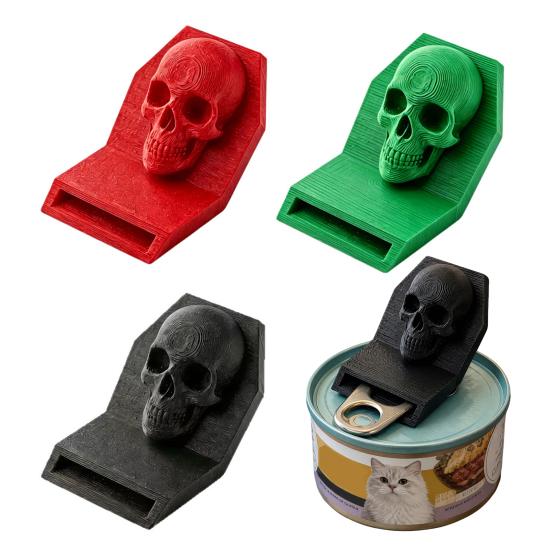 baizihuahu Gothic Skull Can Opener, 3D Printed Pull Tab Tool, Trendy Kitchen Accessory Gift for Friends