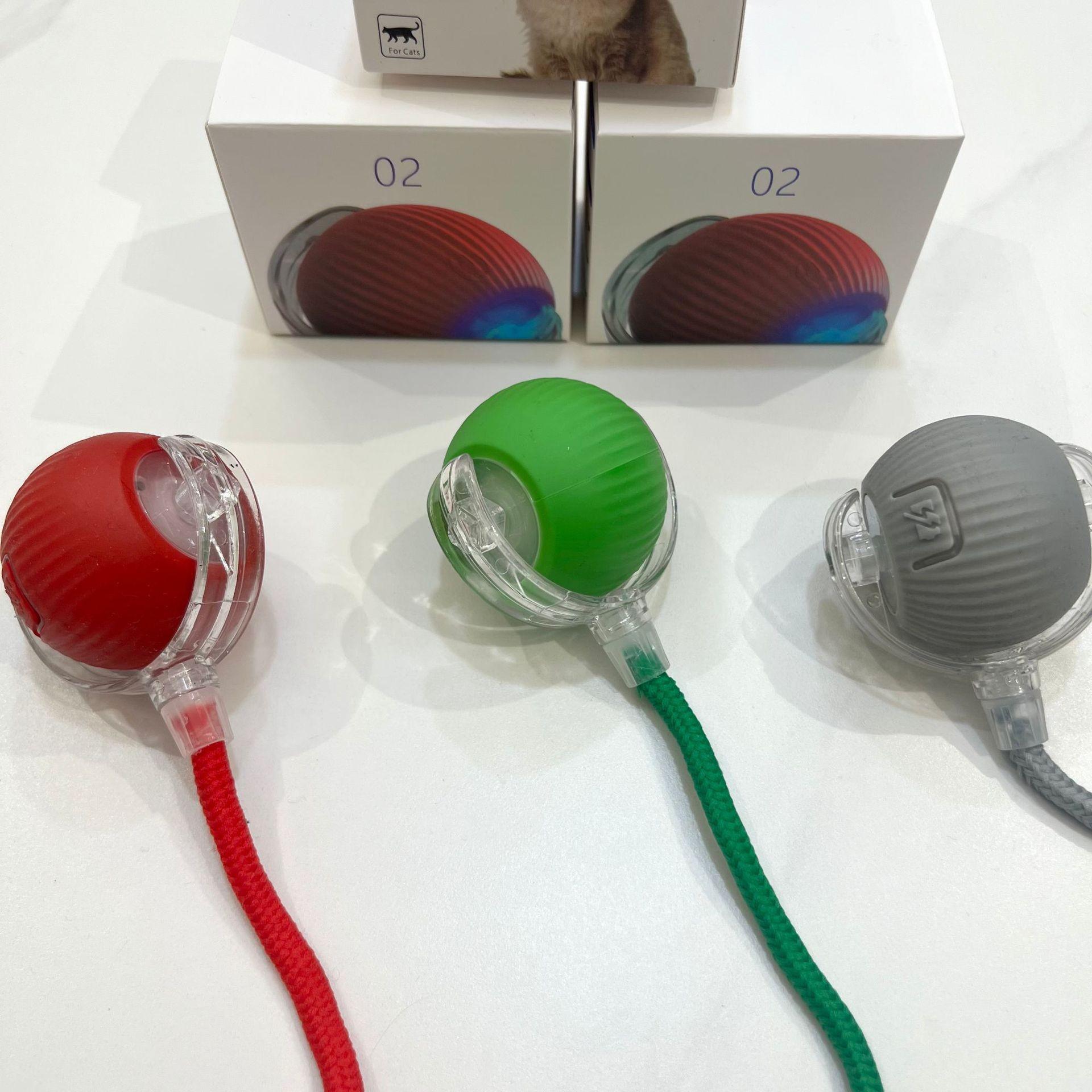 

Интеллектуальный катящийся мячик-дразнилка для кошек - Игрушка для самостоятельной игры для снятия скуки Green Rope Edition