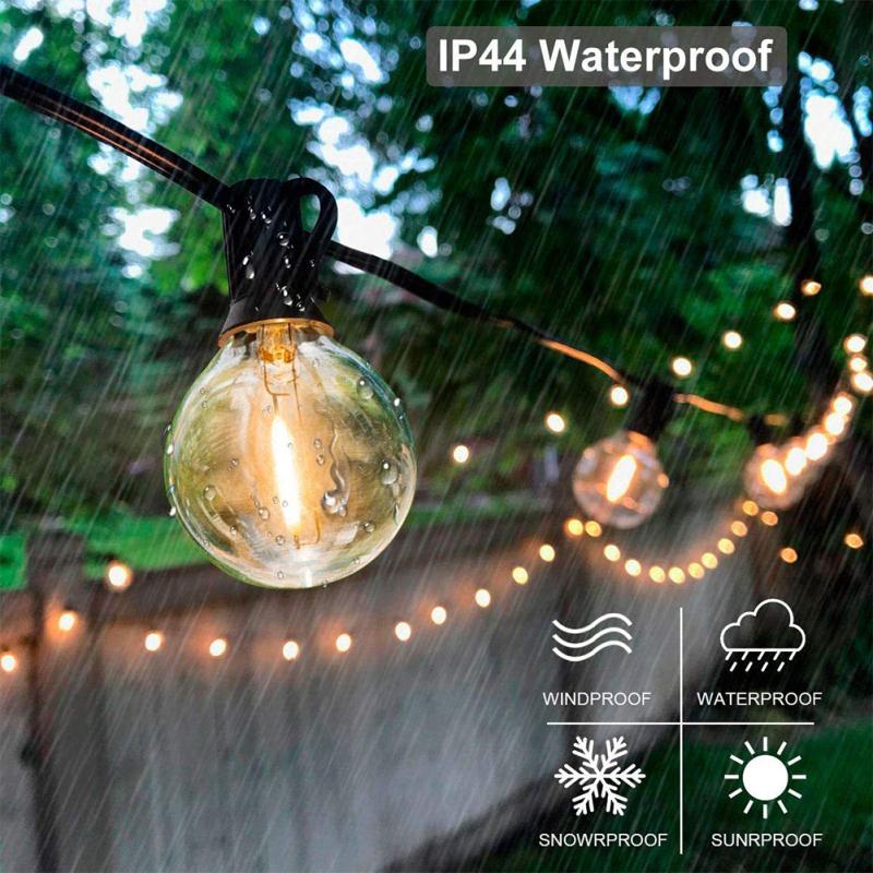 G40 Led String Lights E12 Outdoor Garden 25 Bulbs Fairy Lights For Party Garden Balcony Patio Yard